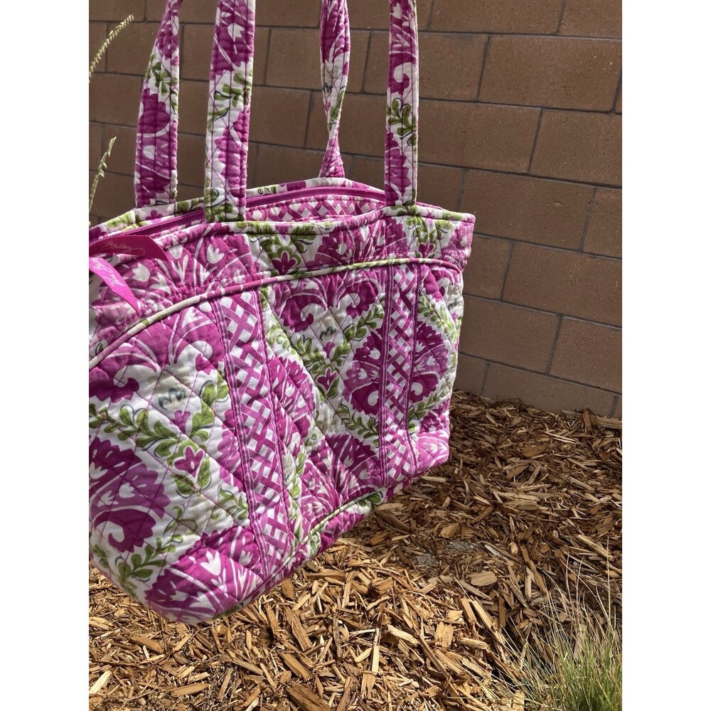 Vera Bradley Pinwheel Pink Quilted Small Tote Shoulder Bag Retired Floral